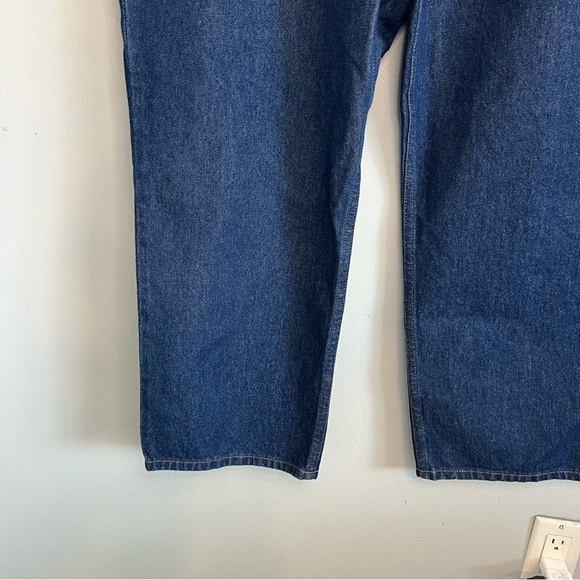 L L Bean Men's Comfort Waist Jeans Dark Wash Sz 44x29 Adjustable Waist workwear - Picture 3 of 15